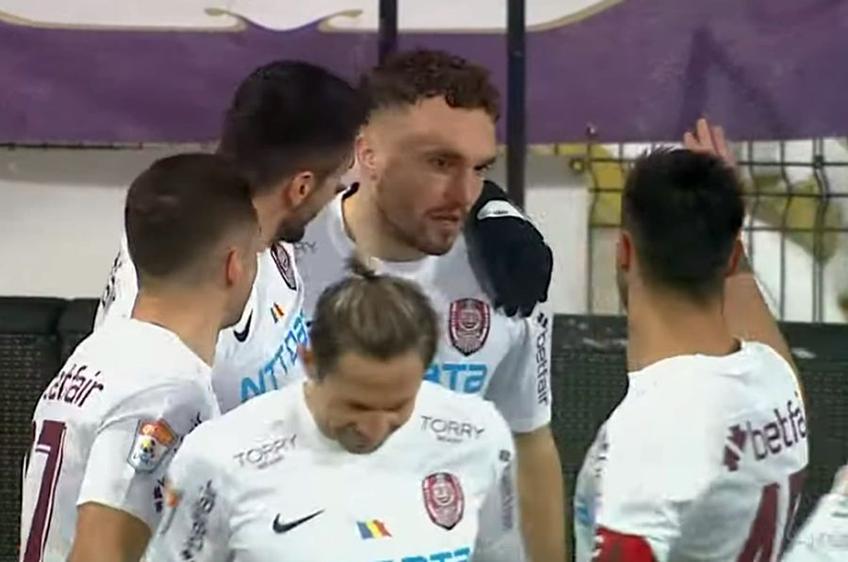 Gabriel Debeljuh a marcat în FC Botoșani - CFR Cluj 2-1 // foto: captură @ Telekom Sport