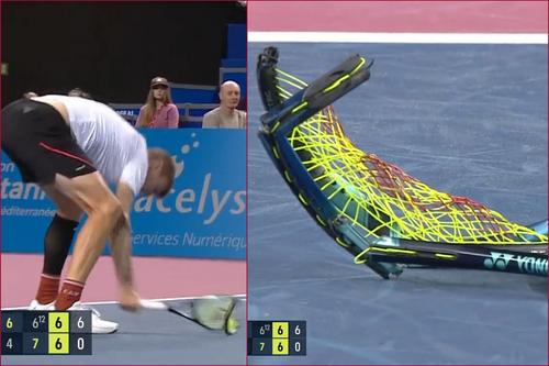 Alexander Bublik (25 de ani, locul 50 ATP) a cedat nervos în timpul meciului cu Gregoire Barrere (28 de ani, locul 75 ATP) de la Montpellier, scor 4-6, 7-6, 6-7 în primul tur al turneului din Franța.