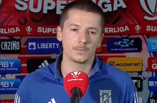 Oțelul Galați a învins-o pe FCU Craiova, scor 1-0, în runda #25 din Superliga. Vlad Achim, mijlocașul oltenilor a contestat arbitrajul la finalul meciului.