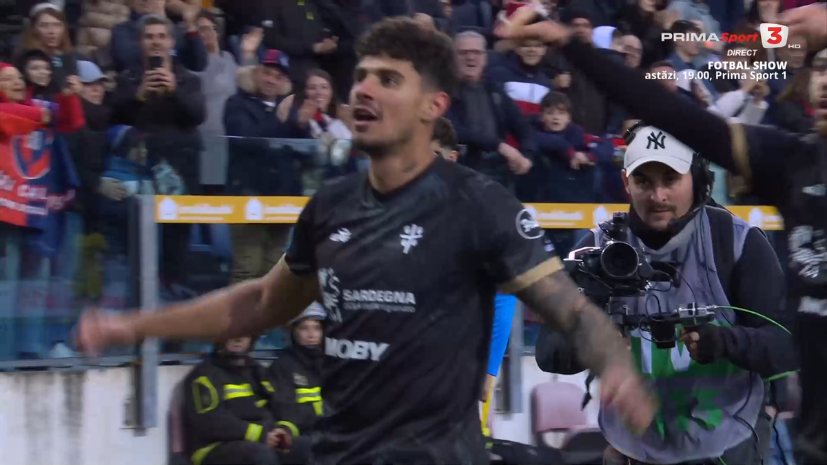 Notele primite de Florinel Coman în Italia, pentru debutul cu supergol în Cagliari - Parma: „Stadionul l-a răsfățat în restul meciului”