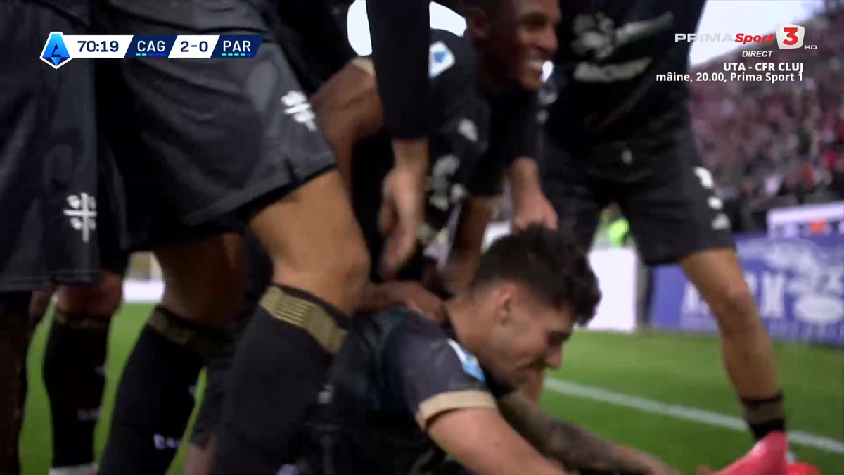 Golul lui Florinel Coman în Cagliari - Parma