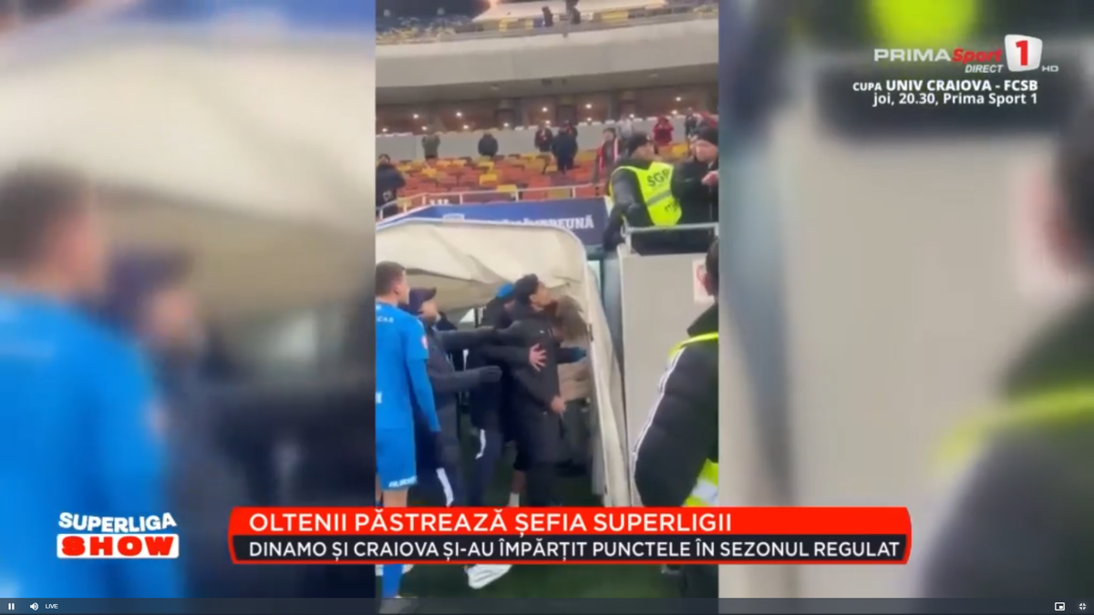 Istvan Kovacs a fost lovit de un obiect venit din tribună imediat după Dinamo - Craiova