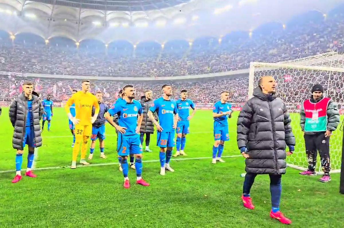 Imagini de la finalul meciului Rapid - FCSB