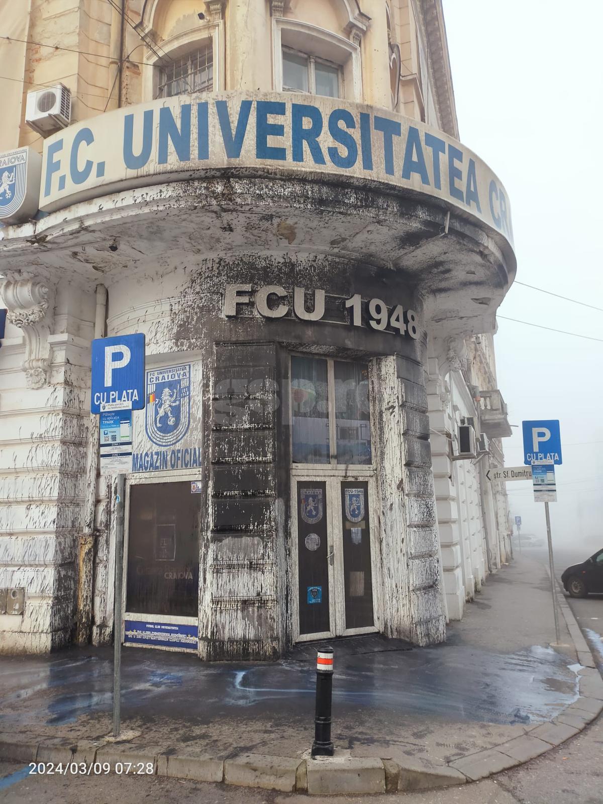 Sediul FCU Craiova, vandalizat de rivali