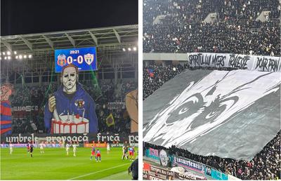 Ultrașii FCSB-ului, replică low cost pentru rivalii de la CSA Steaua » Ce scenografie au afișat în repriza secundă a derby-ului cu Rapid