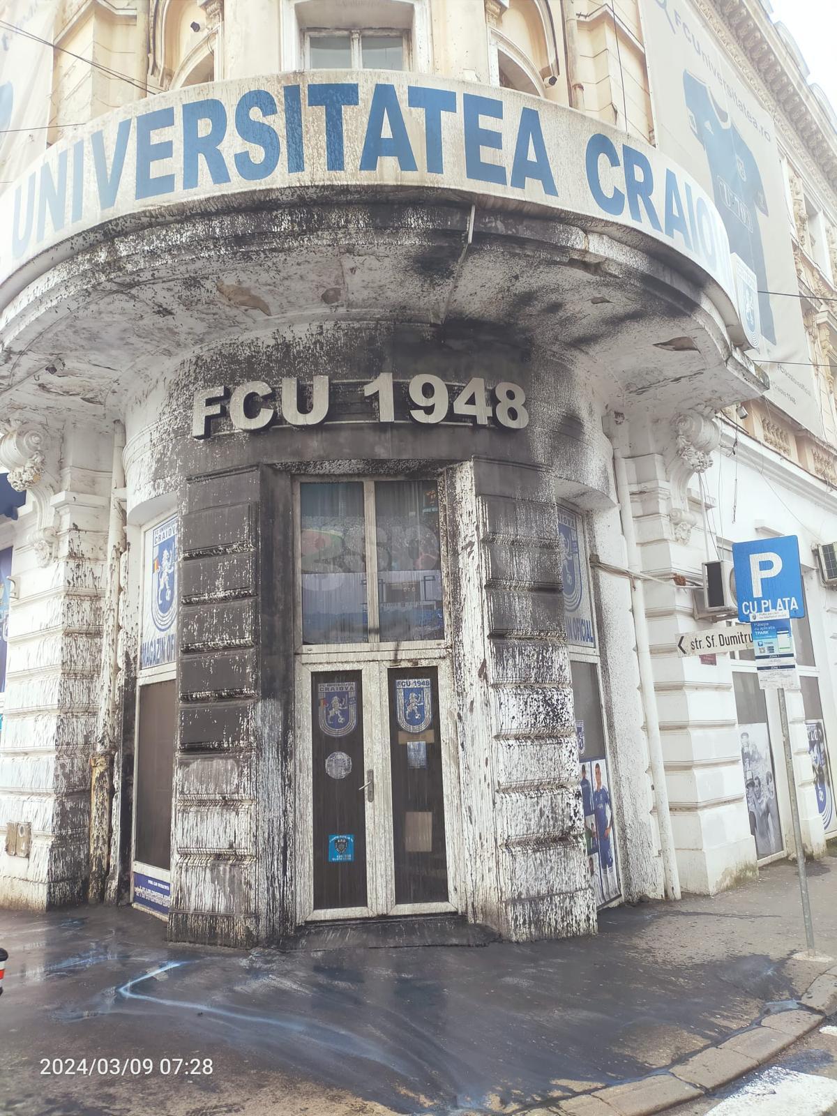 Sediul FCU Craiova, vandalizat de rivali