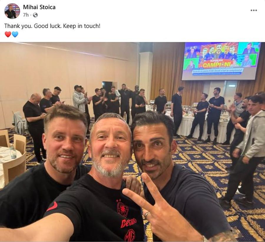 Fotografia postată de Mihai Stoica pe contul personal de Facebook Prima reacție oficială a lui MM Stoica după ce Charalambous și Pintilii și-au dat demisia de la FCSB: „Păstrăm legătura!”