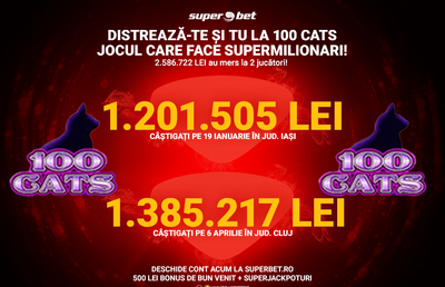 100 cats! Jocul superfenomen în 2020 care a dat jackpoturi de peste 2.500.000 lei!