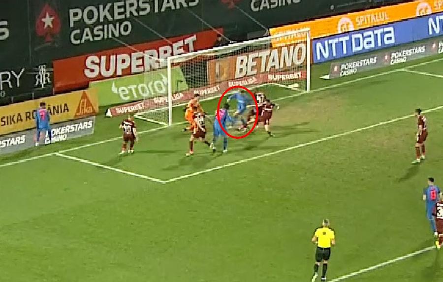 FOTO: Captură TV @Digi Sport 1 Derby complicat pentru Radu Petrescu și Istvan Kovacs » 3 penalty-uri cerute în prima repriză