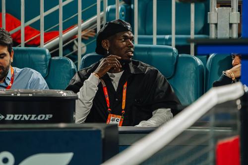 Paul Pogba, în tribună la Miami Open ATP, la meciul dintre Carlos Alcaraz și David Goffin / Foto: Imago