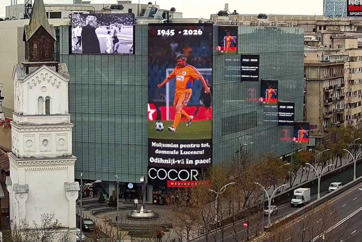 Omagiu pentru Mircea Lucescu în centrul Bucureștiului
