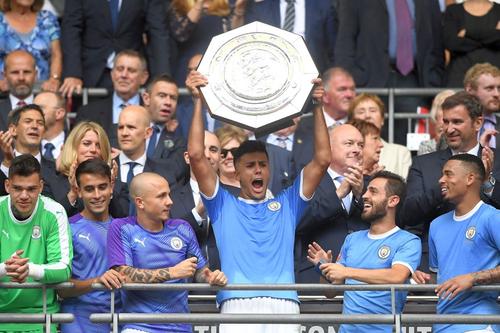 Rodri, celebrând un triumf alături de Manchester City. foto: Guliver/Getty Images