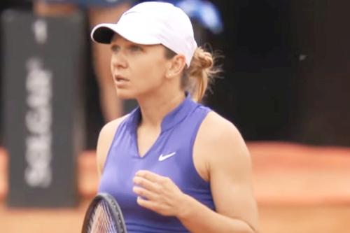Simona Halep, în discuția cu arbitrul de scaun
