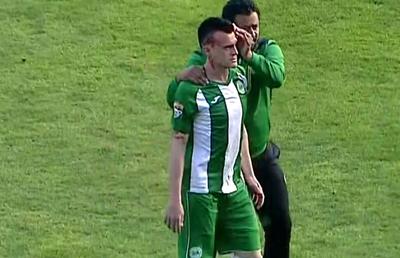 L-a umplut de sânge » Moment violent în Petrolul - Chiajna! „Roșu” direct arătat de arbitru