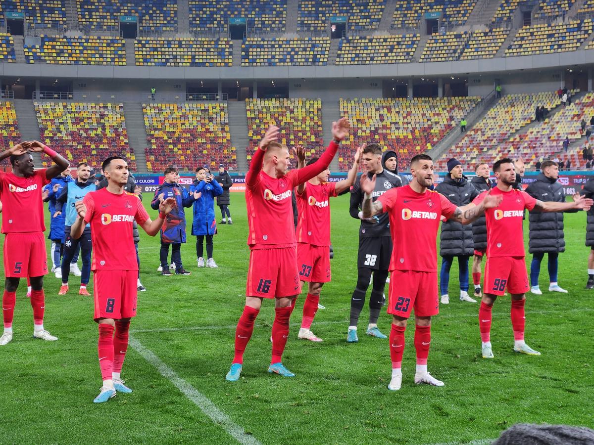 Bucurie FCSB după victoria cu Sepsi, 3-1