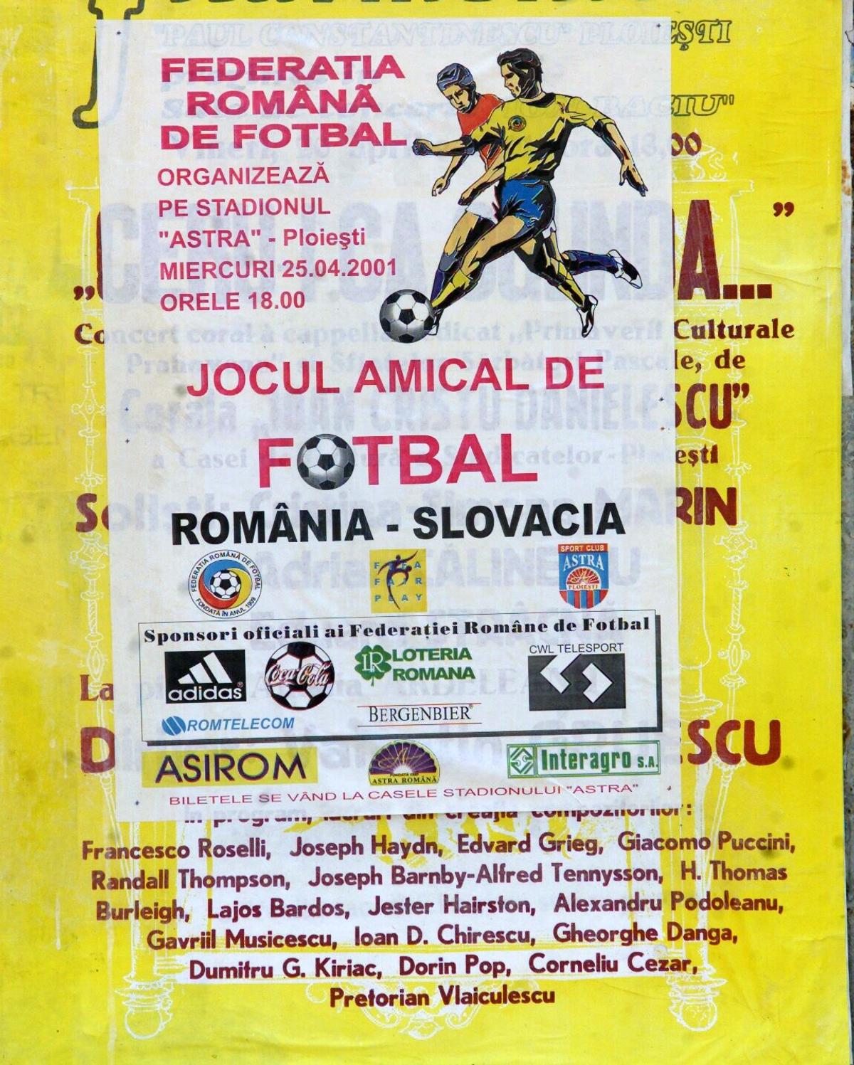 Când naționala României a jucat pe stadionul „Astra” din Ploiești: imagini din meciurile cu Slovacia (2001) și Luxemburg (2003)