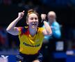 Andreea Dragoman, bucurându-se după victorie // foto: ITTF