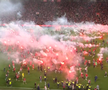 Slavia Praga - Saprta Praga, meciul de titlu, întrerupt de fanii oaspeților / foto: captură X