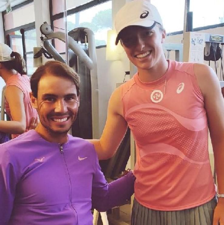 Rafael Nadal și Iga Swiatek, imagine din prezent