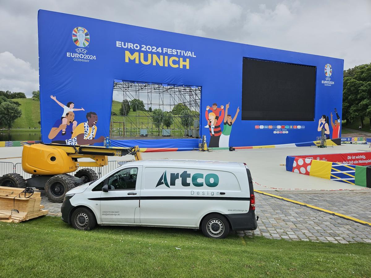 Cum arată lucrările la Fan Zone-ul EURO 2024 din Munchen