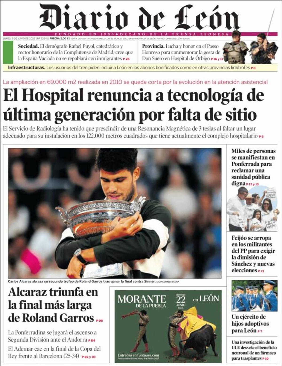 Carlos Alcaraz, prezent pe prima pagină a ziarelor spaniole din toate comunitățile, după triumful istoric de la Roland Garros