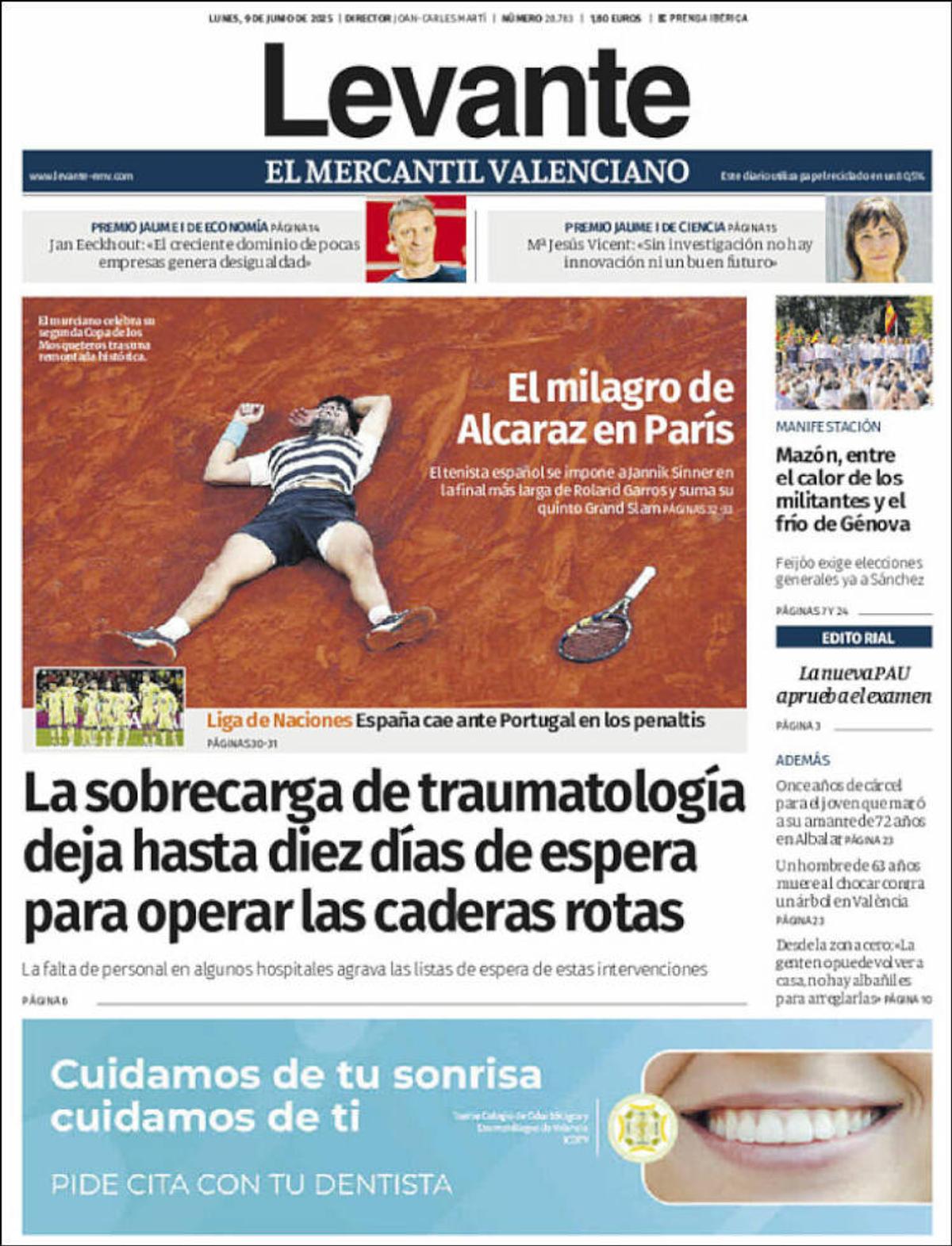 Carlos Alcaraz, prezent pe prima pagină a ziarelor spaniole din toate comunitățile, după triumful istoric de la Roland Garros