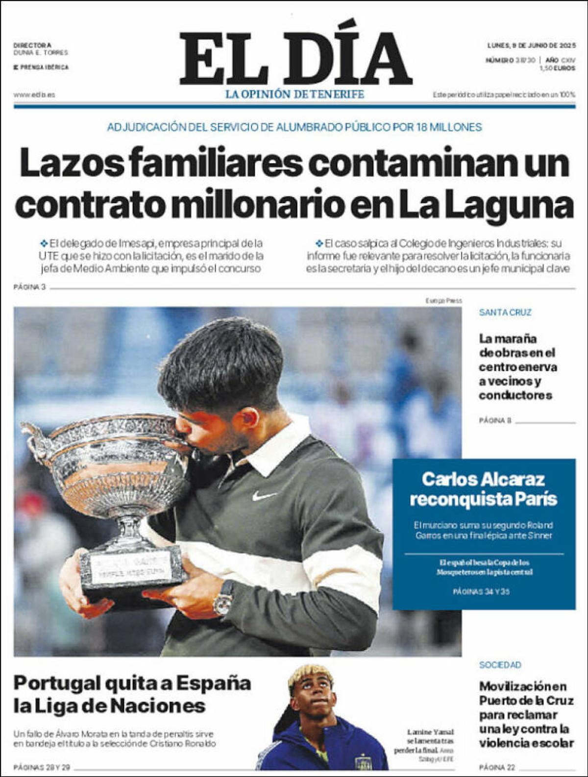 Carlos Alcaraz, prezent pe prima pagină a ziarelor spaniole din toate comunitățile, după triumful istoric de la Roland Garros