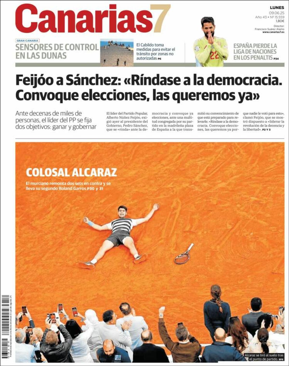 Carlos Alcaraz, prezent pe prima pagină a ziarelor spaniole din toate comunitățile, după triumful istoric de la Roland Garros