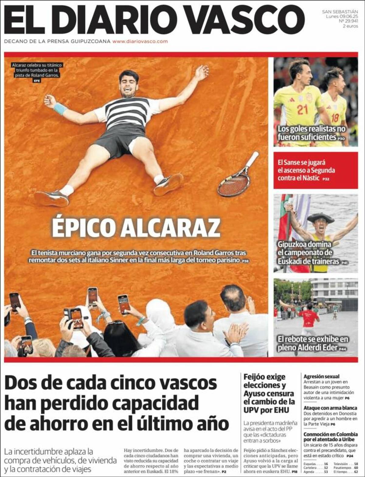 Carlos Alcaraz, prima pagină a ziarelor spaniole după Roland Garros 2025