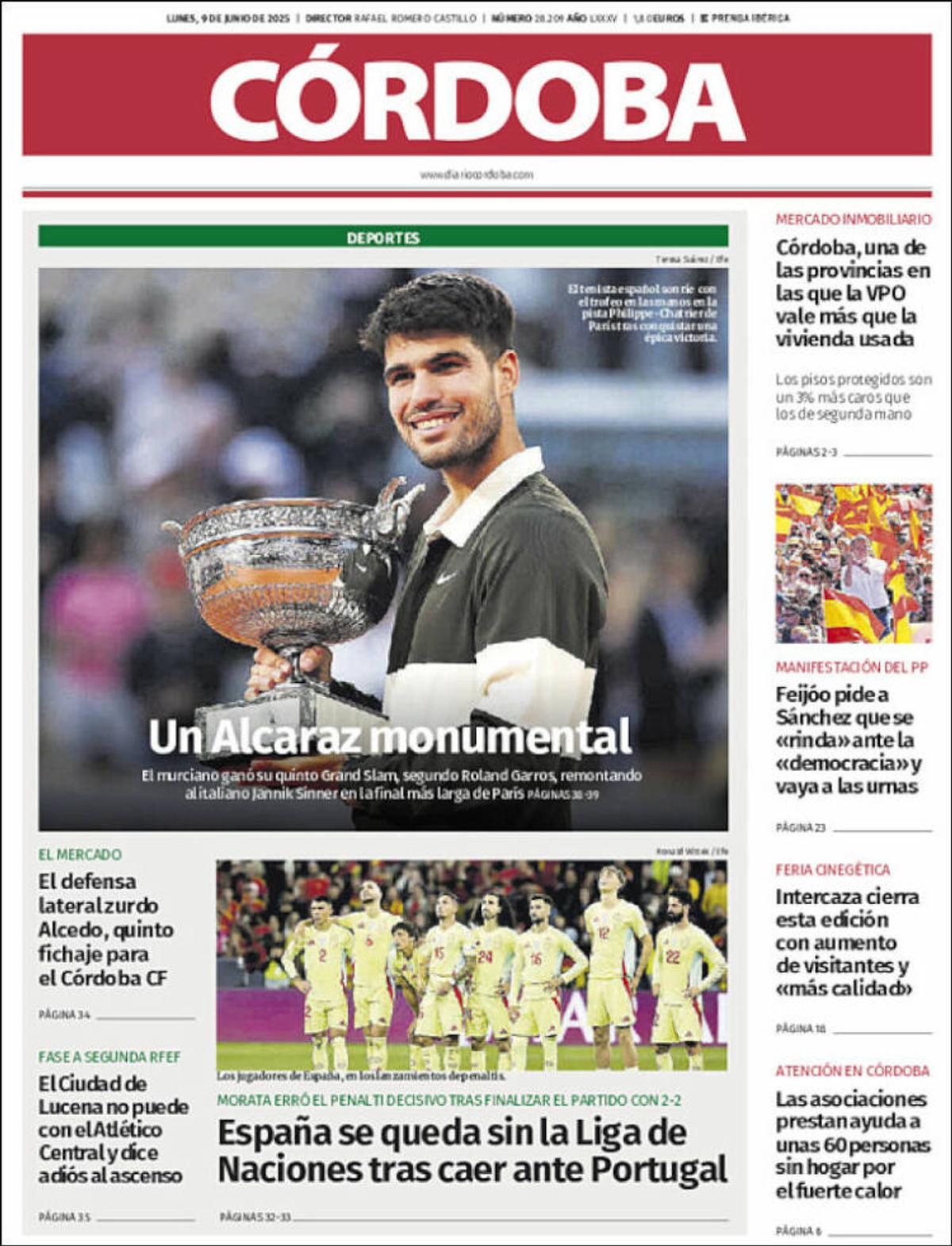 Carlos Alcaraz, prezent pe prima pagină a ziarelor spaniole din toate comunitățile, după triumful istoric de la Roland Garros