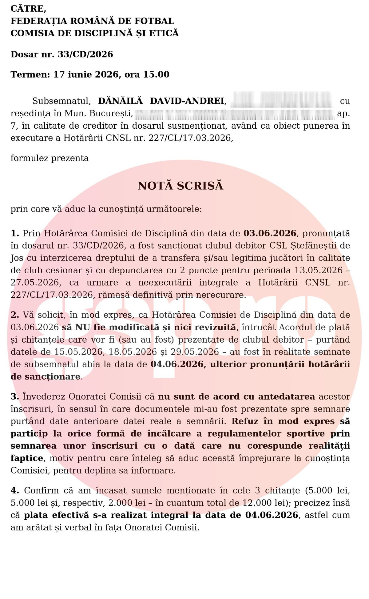 Scandal CSL Ștefăneștii de Jos