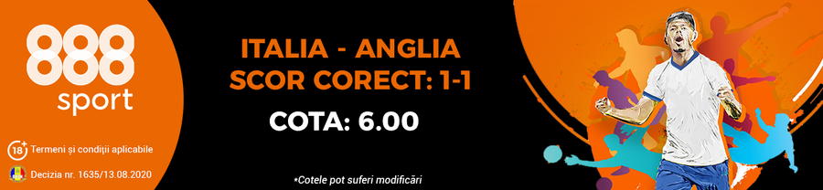 Anglia, favorită la pariuri în finala EURO 2020