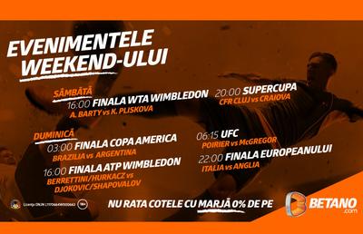 Tur de forță în weekend pe Betano! Cote Maxime pentru cele mai importante evenimente sportive