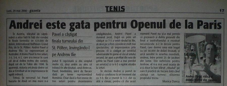 Cronica din Gazeta Sporturilor, după finala Andrei Pavel - Andrew Ilie Înainte de Kyrgios a fost Andrew Ilie! Povestea australianului născut în România care a ajuns idol la Antipozi: „Dă-ți tricoul jos, nu ne lăsa așa!”