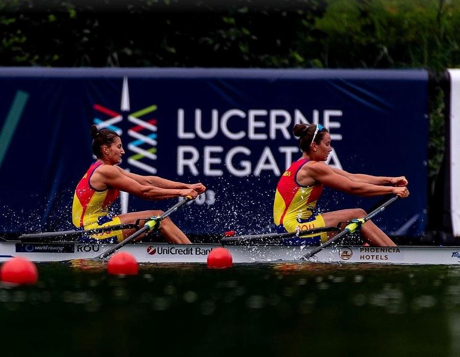 Ancuța Bodnar și Simona Radiș în plin efort spre victorie Foto World Rowing Două victorii la Lucerna » România a adunat 6 medalii în ultima etapă de Cupă Mondială a sezonului