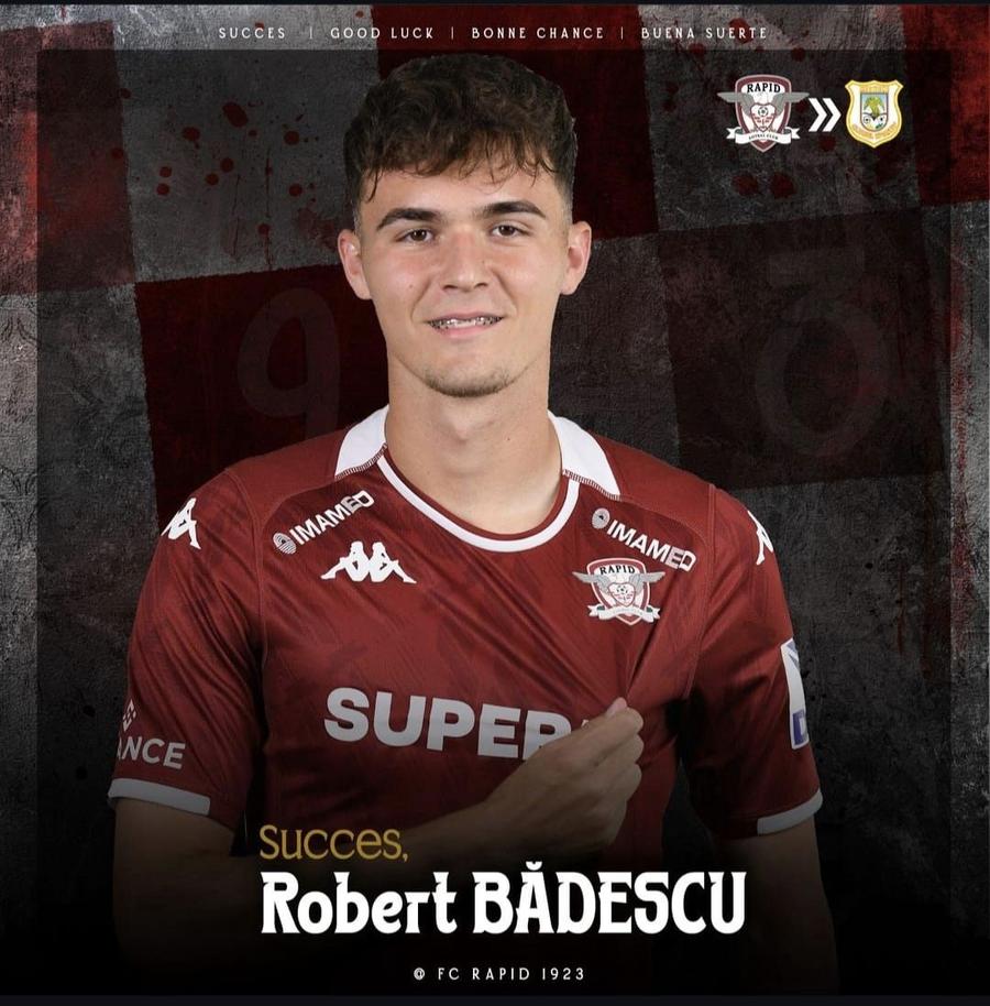 Robert Bădescu, cedat de Rapid la Mioveni, foto: Facebook FC Rapid 1923 Rapid a renunțat la remarcatul lui Dan Șucu! Destinație-surpriză