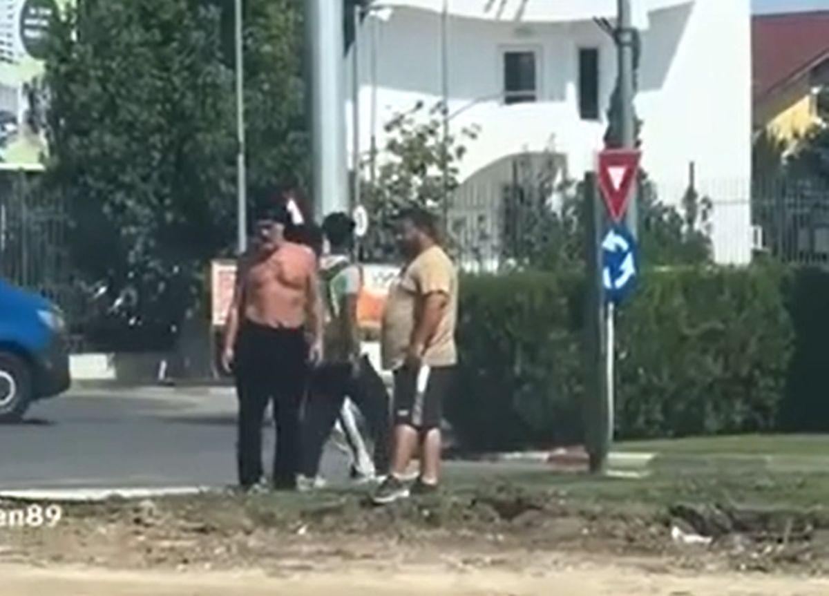Gigi Becali, la bustul gol pe șantier