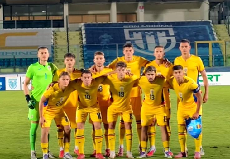 San Marino U21 - România U21, imagine de la start / Captură FRF