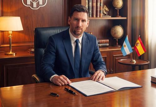 Lionel Messi cumpără clubul CD Eldense. Fotografie realizată cu inteligența artificială / sursă: Fabrizio Romano