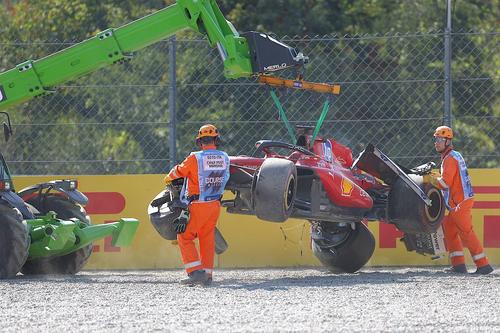 Așa arăta monopostul lui Charles Leclerc după accidentul din Monza / foto: Guliver/gettyimages