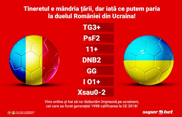 Ucraina – România la tineret: SuperCotele care acompaniază echipa lui Mutu spre EURO