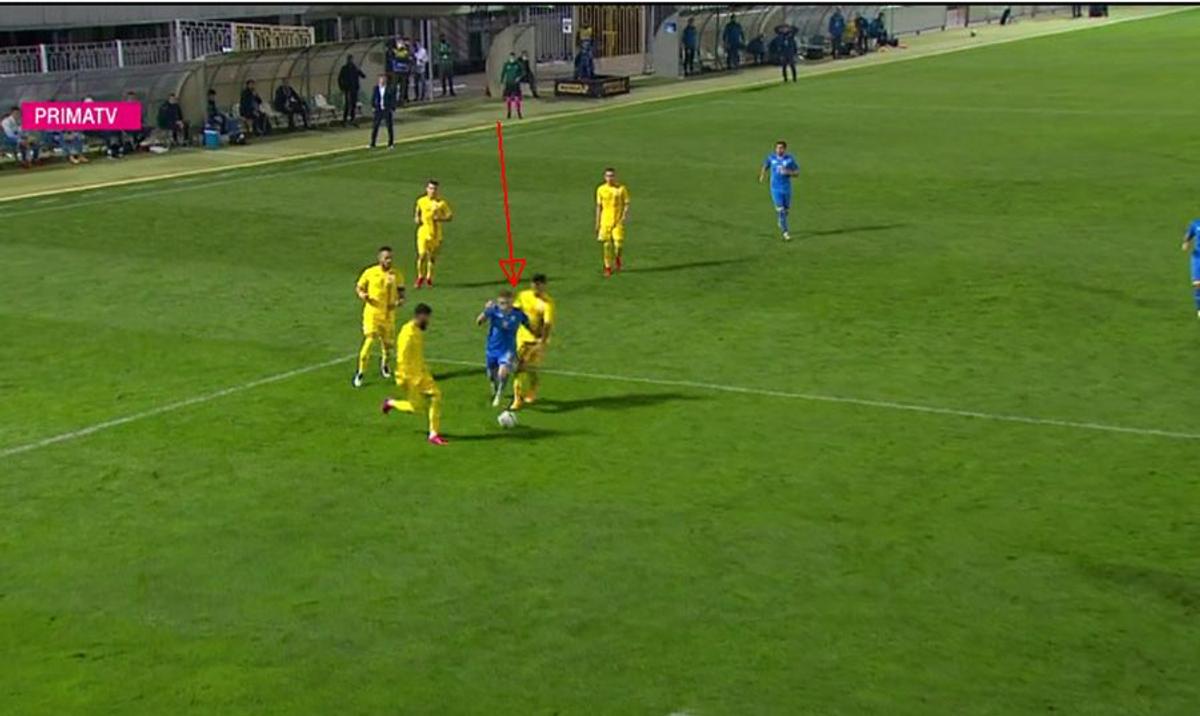 FOTO Penalty-ul controversat care a tranșat partida Ucraina U21 - România U21