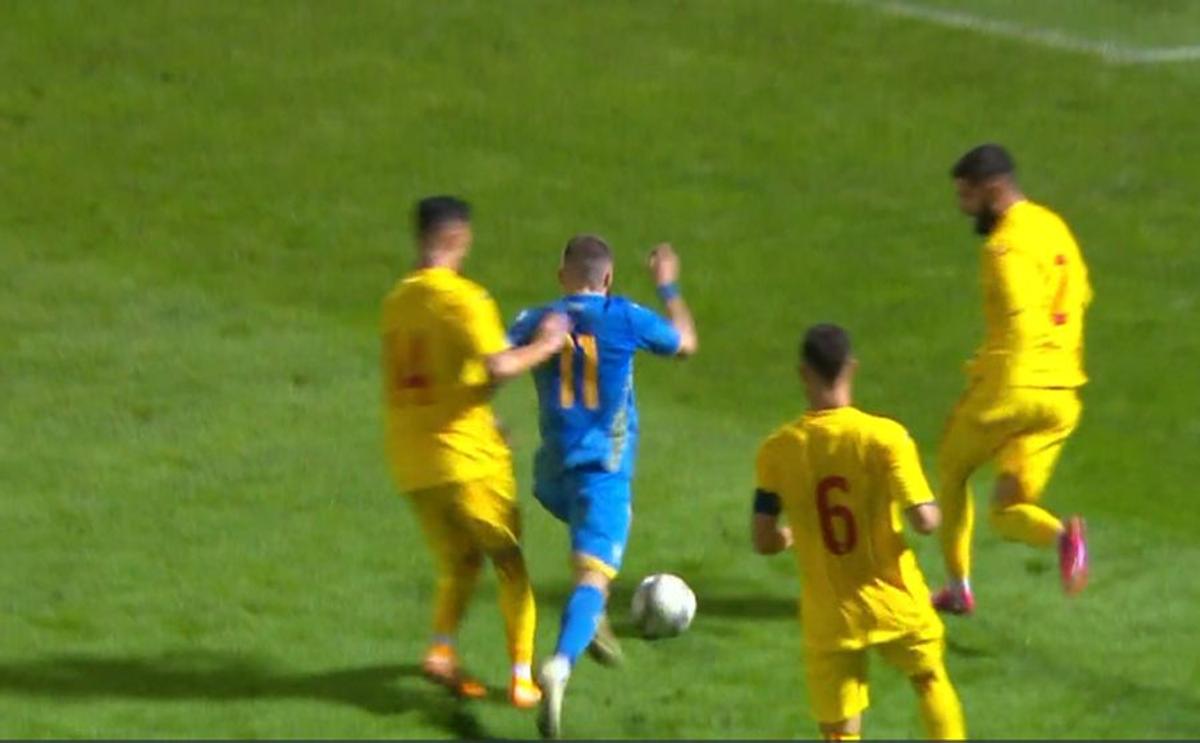 FOTO Penalty-ul controversat care a tranșat partida Ucraina U21 - România U21
