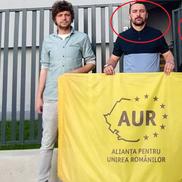 Cristian Cațan (în dreapta), lângă Cristian David (încercuit, în centru), la o acțiune a partidului AUR / Sursă foto: Facebook