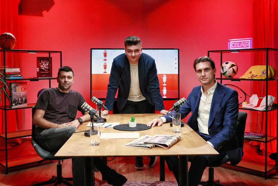 Raul Rusescu, Alexandru Barbu și primul invitat la podcastul 2 la 1, Ciprian Tătărușanu, foto: Cristi Preda / GSP GSP.RO, un 2024 al recordurilor » Ce urmează în 2025: provocări și speranțe