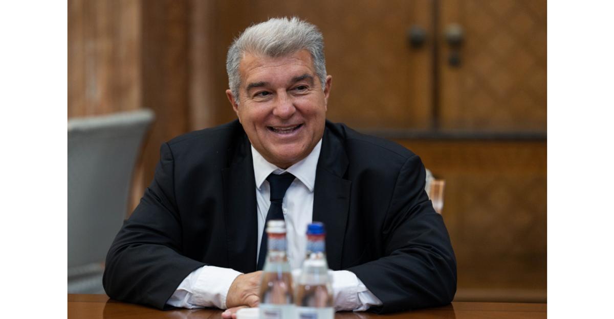 Imagini de la sediul FRF, cu Laporta, Burleanu, Răducioiu și Stoichiță, la finalul întâlnirii de azi