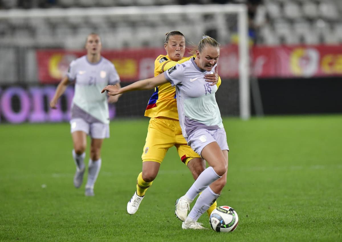 România a fost învinsă de Norvegia, scor 0-2, în prima rundă de play-off pentru Campionatul Mondial feminin