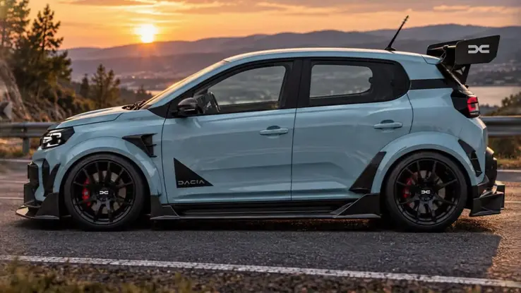Pachetul de tuning gândit pentru noua Dacia Spring // foto: www.carscoops.com