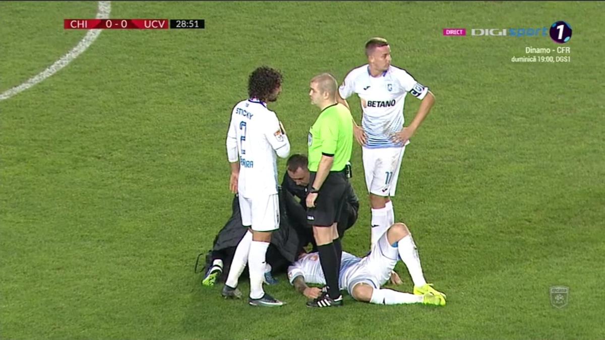 CHINDIA - CRAIOVA 1-1 // GALERIE FOTO Josip Ivancic l-a umplut de sânge pe Mihai Bălașa! Fotbalistul Chindiei văzut direct „ROȘU”