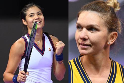 Emma Răducanu (stânga) și Simona Halep